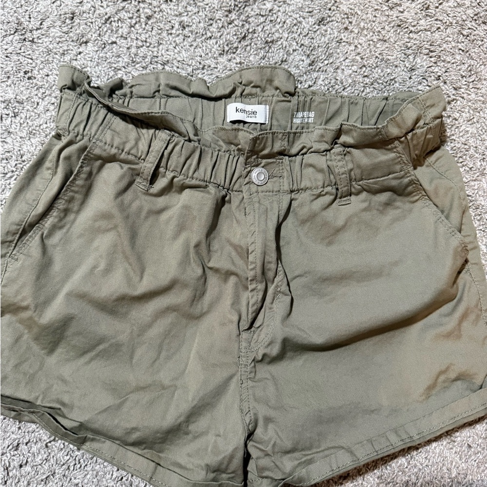 Kensie Paperbag Shorts with Elastic Waistband